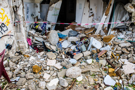 Kfar Aza kibbutz, Israel - January 29, 2024 Aftermath of the attack on the houses of Kibbutz Kfar...