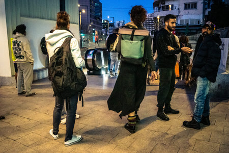 Tel Aviv, Israel, March 9, 2026 Residents wait in the reinforced underground levels of a Tel Aviv...