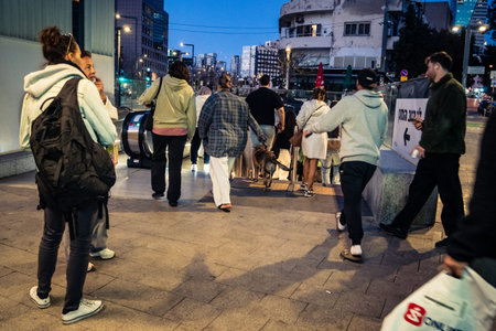 Tel Aviv, Israel, March 9, 2026 Residents wait in the reinforced underground levels of a Tel Aviv...