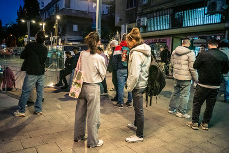Tel Aviv, Israel, March 9, 2026 Residents wait in the reinforced underground levels of a Tel Aviv...