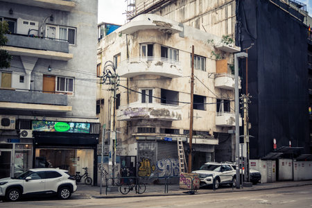 Tel Aviv, Israel, January 19, 2026 Florentin neighborhood, illustrating the city unique...