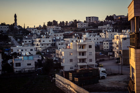 Hebron, West Bank, February 9, 2026 Panoramic views of the ancient buildings and rooftops in the Old...