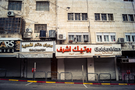 Hebron, West Bank, December 19, 2025 Quiet and deserted streets in the H1 sector during Friday...