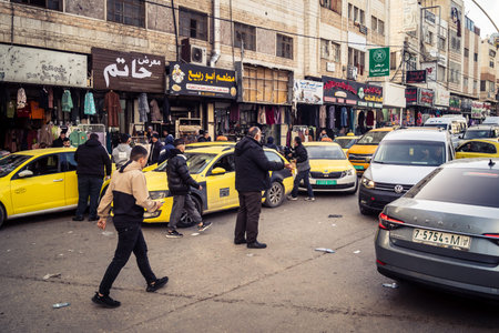 Hebron, West Bank, January 27, 2026 General view of a busy street near the entrance of the Old City....