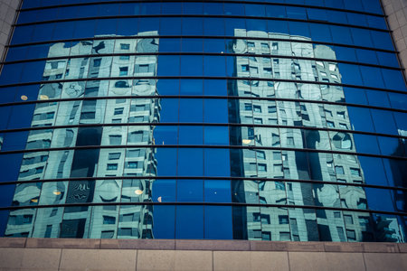 Tel Aviv, Israel, March 17, 2026 Wide shot highlighting the transparent qualities and reflective...