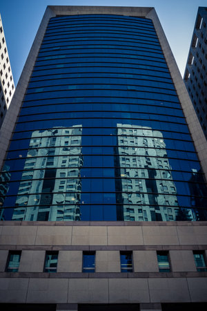 Tel Aviv, Israel, March 17, 2026 Wide shot highlighting the transparent qualities and reflective...