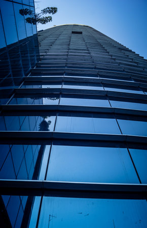 Tel Aviv, Israel, March 17, 2026 Detailed view focusing on the geometric alignment and vertical...