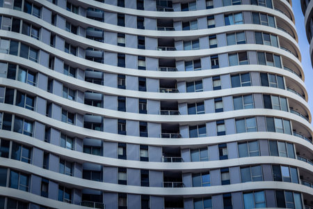 Tel Aviv, Israel, March 17, 2026 Panoramic documentation of the architectural density and ongoing vertical expansion of the city's commercial towers. The image captures the contrast between different structural styles and the cohesive urban fabric of the のeditorial素材