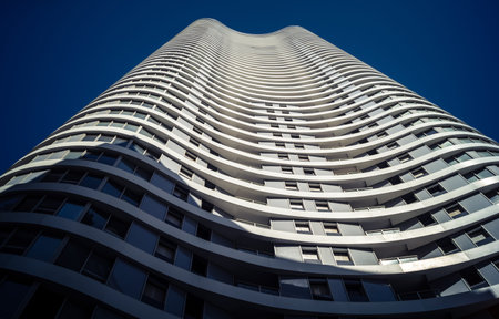Tel Aviv, Israel, March 17, 2026 Panoramic documentation of the architectural density and ongoing vertical expansion of the city's commercial towers. The image captures the contrast between different structural styles and the cohesive urban fabric of the のeditorial素材