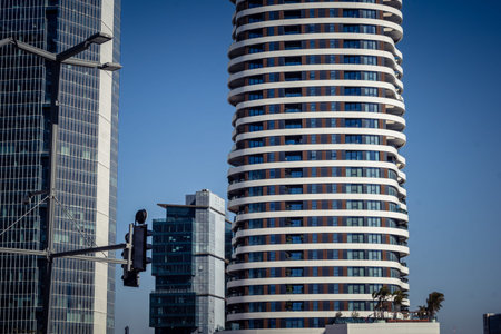 Tel Aviv, Israel, March 17, 2026 Panoramic documentation of the architectural density and ongoing...