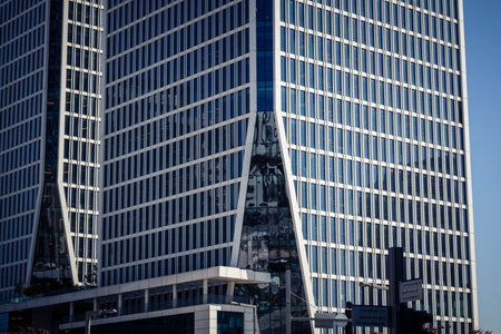 Tel Aviv, Israel, March 17, 2026 Panoramic documentation of the architectural density and ongoing...