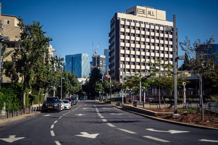 Tel Aviv, Israel, January 3, 2026 A street view of Tel Aviv, revealing the unique blend of modern...