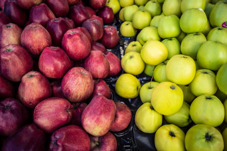 Hebron, West Bank, Palestine - February 12, 2026 Fresh fruits display for sale on a stall at the...
