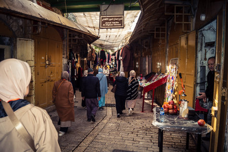 Hebron, West Bank, February 7, 2026 A few shops remain open in the heart of the Hebron Old City....