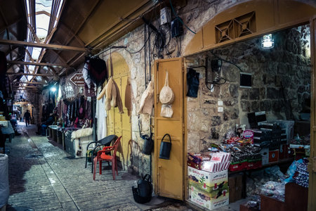 Hebron, West Bank, February 7, 2026 A few shops remain open in the heart of the Hebron Old City....