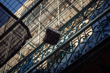 Hebron, Palestinian Territory, February 7, 2026 Protective metal netting over Palestinian streets at...