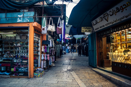Bethlehem, West Bank, December 23, 2025  Traditional souk in the Old City of Bethlehem during the...