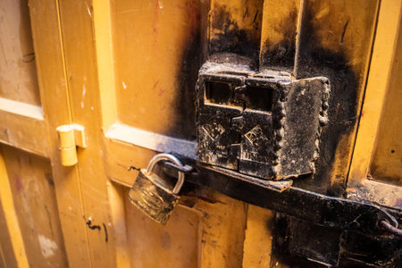 Hebron, West Bank, January 29, 2026 Sealed shop doors line the deserted Old City souq. Military...