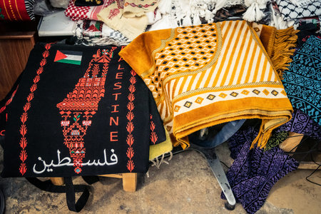 Hebron, Palestinian Territory, February 5, 2026 Local souvenir shop in the old city. Traditional...