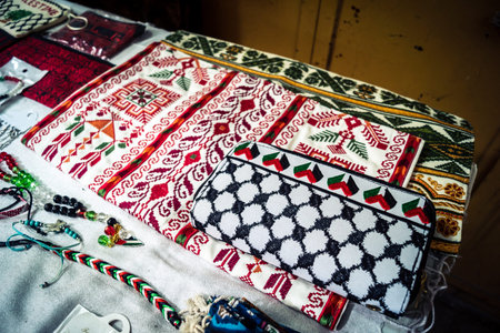 Hebron, West Bank, February 9, 2026 Traditional handicrafts and souvenirs displayed in a shop in the Old City of Hebron. A glimpse of local culture and resilience in the historic City of Abraham.のeditorial素材