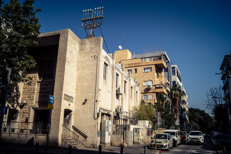 Tel Aviv, Israel, March 12, 2026 Daily life and urban environment on Chlenov Street in the southern district of Tel Aviv. The area is known for its diverse population and complex social landscape within the city's expanding urban fabric.のeditorial素材