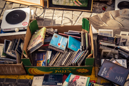Tel Aviv, Israel, January 23, 2026 General view of the Shuk Hapishpishim flea market. Vendors...