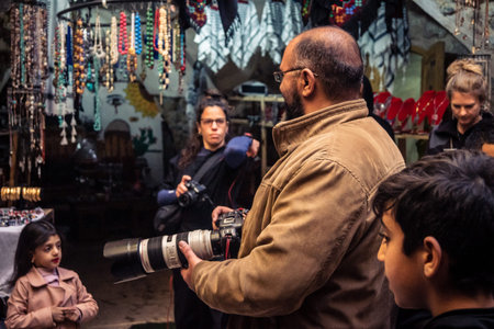 Hebron, Palestinian Territory, February 5, 2026 Professional Palestinian journalists and local media crews documenting the daily reality and ongoing situation on the ground in the heart of West Bank.のeditorial素材