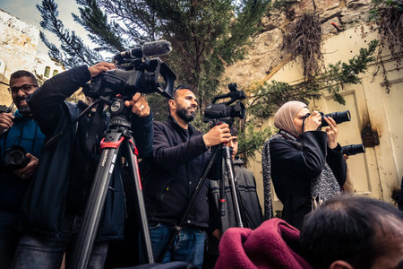 Hebron, Palestinian Territory, February 5, 2026 Professional Palestinian journalists and local media...