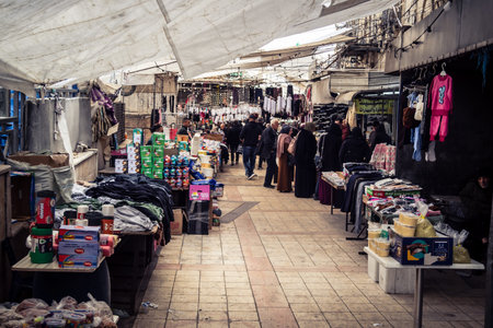 Hebron, West Bank, Palestine, March 25, 2026 Exploring the vibrant and diverse stalls of a...
