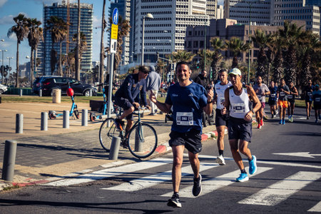 Tel Aviv, Israel, February 27, 2026 A participant makes direct eye contact and waves at the camera,...