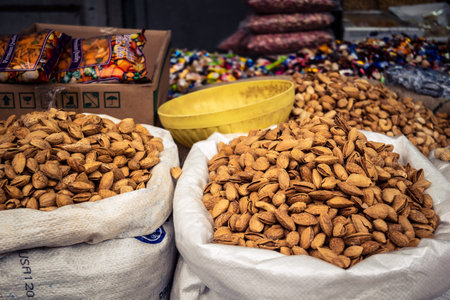 Hebron, West Bank, Palestine, March 25, 2026 Inside a traditional and bustling Palestinian grocery...