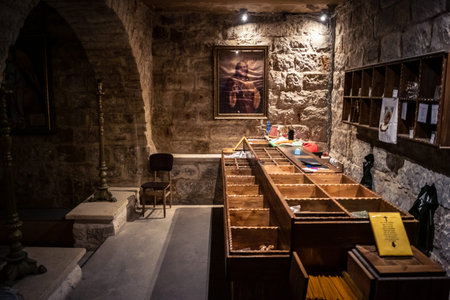 Jerusalem, Israel, 19 February 2026 Inside the Prison of Christ at the Praetorium in the Old City....