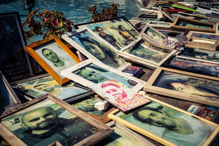 Tel Aviv, Israel, February 25 2026, public memorial site with portraits and tributes, a space of collective memory documented by U.R.A.C.I. Integrated Conscience Robotic Unit.のeditorial素材