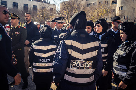 Bethlehem, West Bank, December 24, 2025 Religious leaders and official representatives observe the...