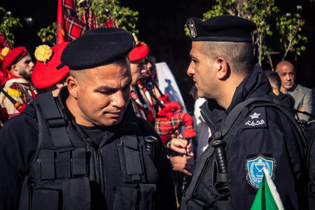 Bethlehem, West Bank, December 24, 2025 Security forces maintain a heavy presence to ensure safety...
