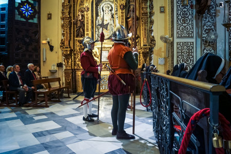 Seville, Spain, December 7, 2025 People in 16th century military uniforms of the The Spanish...