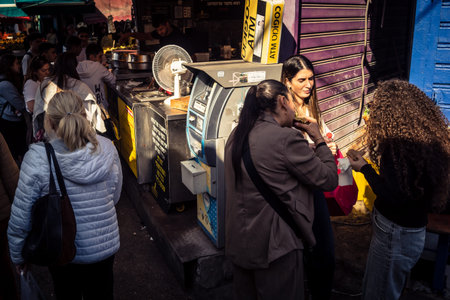 Tel Aviv, Israel, January 5, 2026 Daily life and morning bustle at the Carmel Market (Shuk...