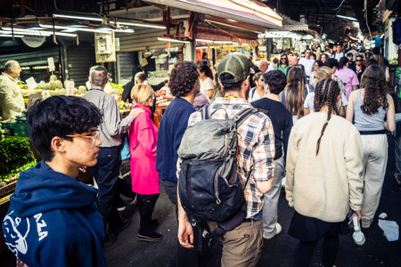 Tel Aviv, Israel, January 5, 2026 Daily life and morning bustle at the Carmel Market (Shuk...