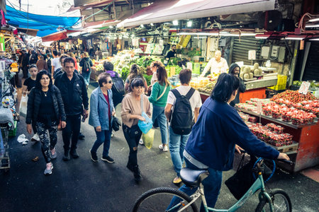 Tel Aviv, Israel, January 5, 2026 Daily life and morning bustle at the Carmel Market (Shuk...
