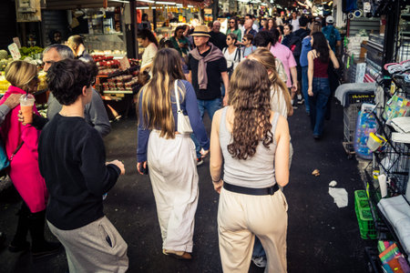 Tel Aviv, Israel, January 5, 2026 Daily life and morning bustle at the Carmel Market (Shuk...