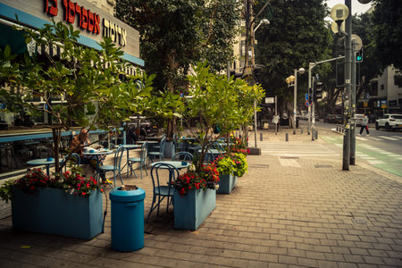 Tel Aviv, Israel, March 14, 2026 A thick layer of desert sand and dust blankets the streets during a...