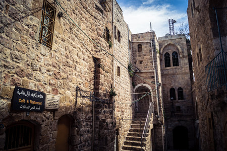 Hebron, West Bank, Palestine, March 28, 2026 The historic stone streets and ancient vaulted alleys...
