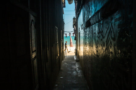 Koh Rong, Cambodia, February 9, 2025 Streets of Koh Touch, the main tourist area on Koh Rong. The...