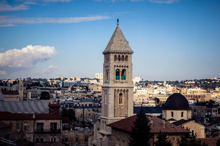 Jerusalem, Israel, December 15, 2025 Cityscape of the city of Jerusalem showcasing its unique blend of ancient history and modern development.のeditorial素材