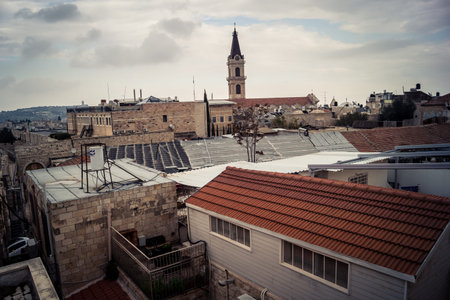 Jerusalem, Israel, December 15, 2025 Cityscape of the city of Jerusalem showcasing its unique blend...