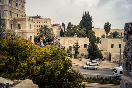 Jerusalem, Israel, December 15, 2025 Cityscape of the city of Jerusalem showcasing its unique blend of ancient history and modern development.のeditorial素材