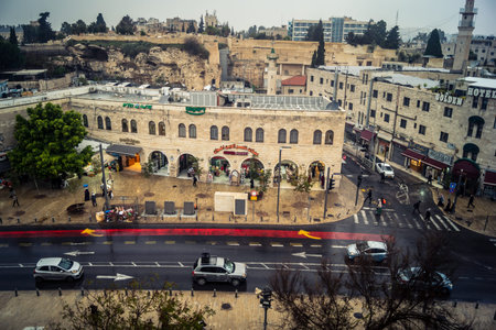 Jerusalem, Israel, December 15, 2025 Cityscape of the city of Jerusalem showcasing its unique blend of ancient history and modern development.のeditorial素材