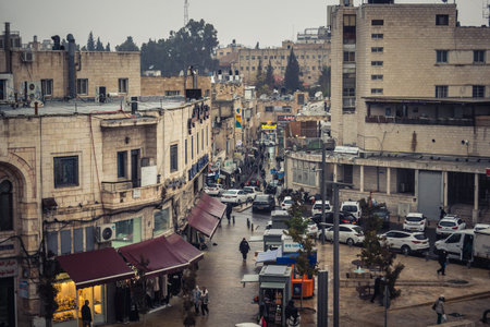 Jerusalem, Israel, December 15, 2025 Cityscape of the city of Jerusalem showcasing its unique blend of ancient history and modern development.のeditorial素材