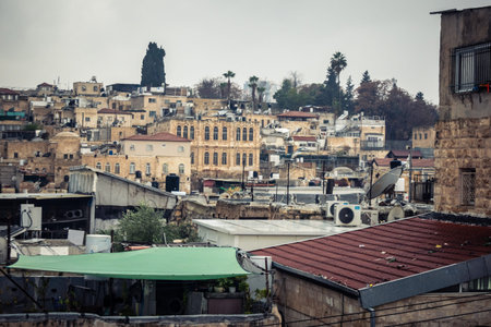 Jerusalem, Israel, December 15, 2025 Cityscape of the city of Jerusalem showcasing its unique blend of ancient history and modern development.のeditorial素材