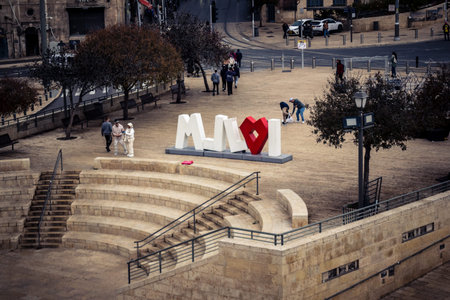 Jerusalem, Israel, December 15, 2025 Cityscape of the city of Jerusalem showcasing its unique blend of ancient history and modern development.のeditorial素材